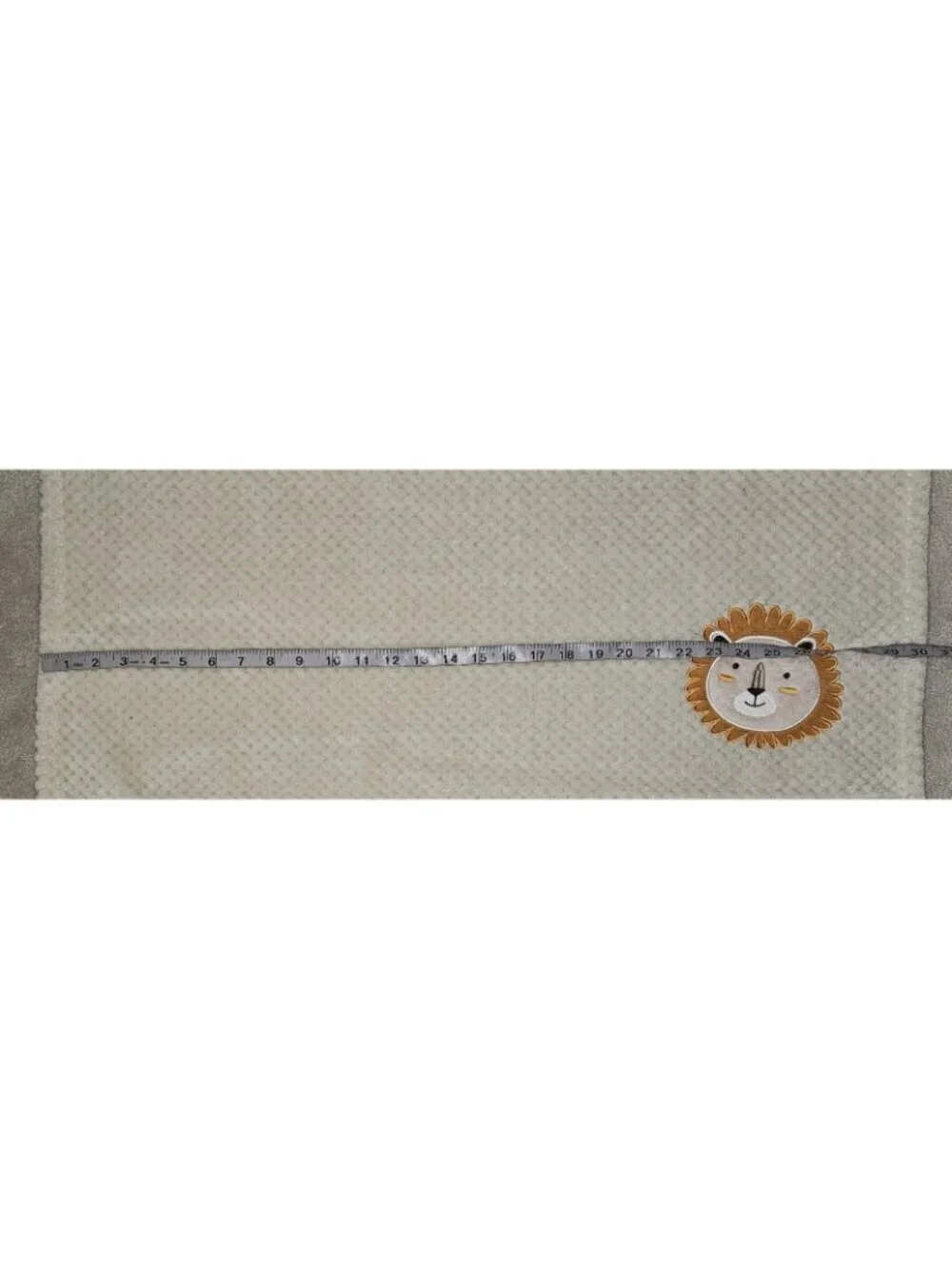 Kit + Pearl Lion Head Tan Baby Blanket RN 72409 Brown Fleece Waffle Weave 30x38